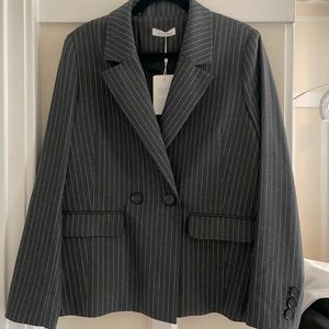 Anine Bing Grey pinstriped blazer. NWT